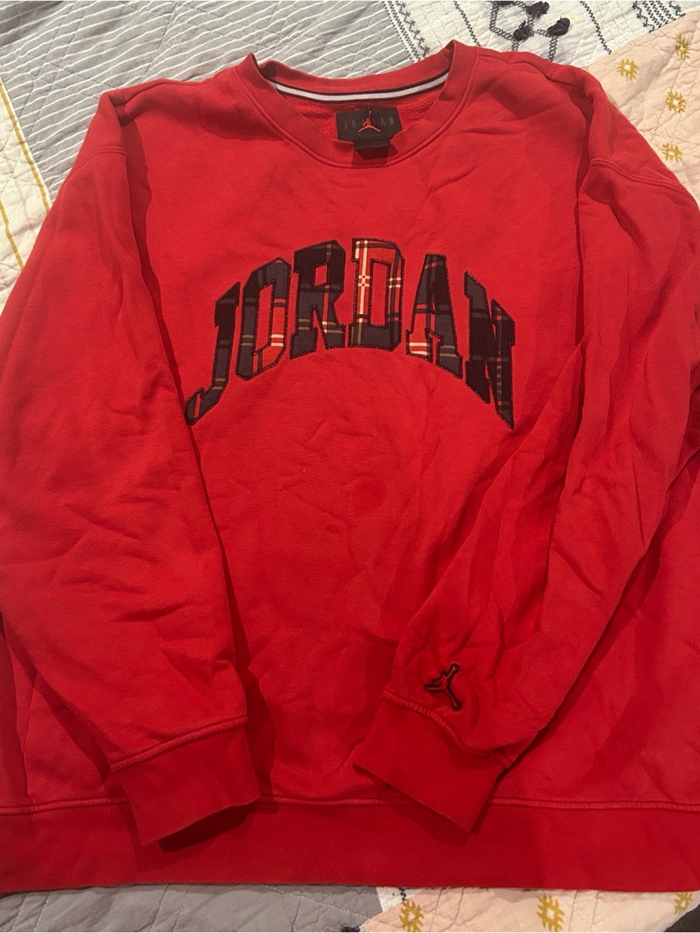 Jordan Red Crewneck Sweatshirt with Black Accents